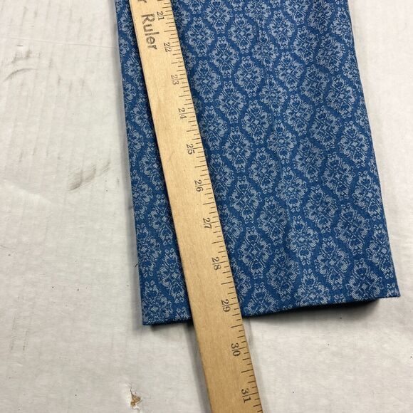 Etcetera Jaquard Dress Pants Blue Harlequin Print Trousers Preppy Straight Leg 6 - Picture 6 of 12